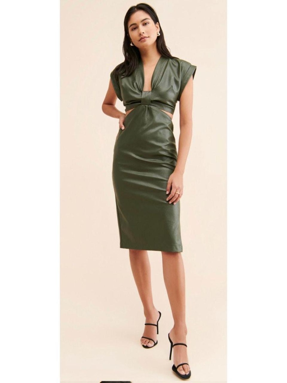 Eva Franco - Forestina Vegan Leather Midi Dress